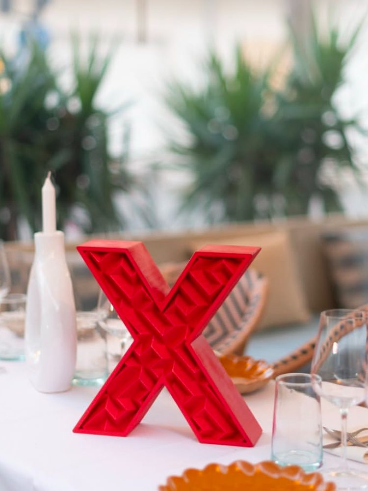 branded x table logo recycled plastic design ibiza