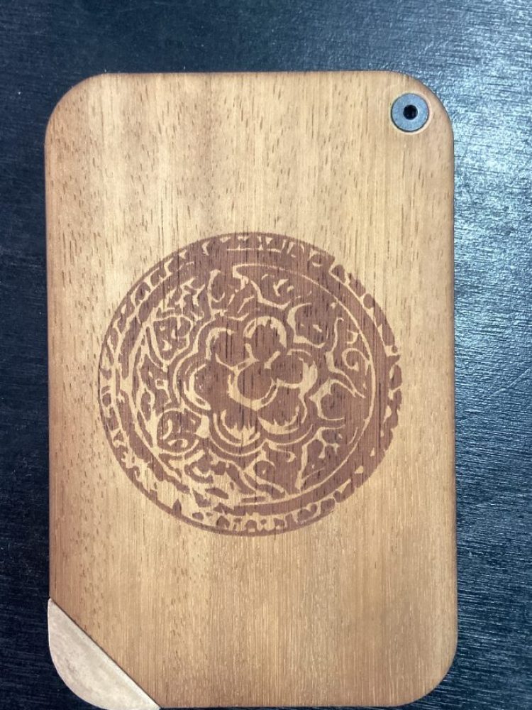 custom brand identity wood bill holder ibiza
